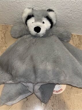 NWT Apricot Lamb Smart Raccoon Security Blanket Lovey NEW With Tags Super Soft